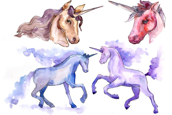 Classic Unicorn Image Watercolor