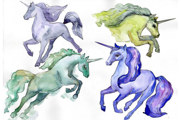 Image Unicorn Watercolor Illustrations