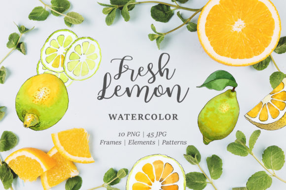 Lemon Watercolor Illustrations