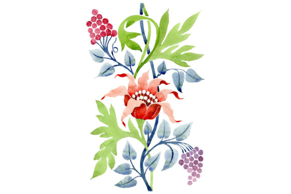 Ornament Flower Aromas of Nature Watercolor