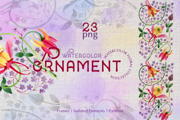 Ornament Violet Watercolor